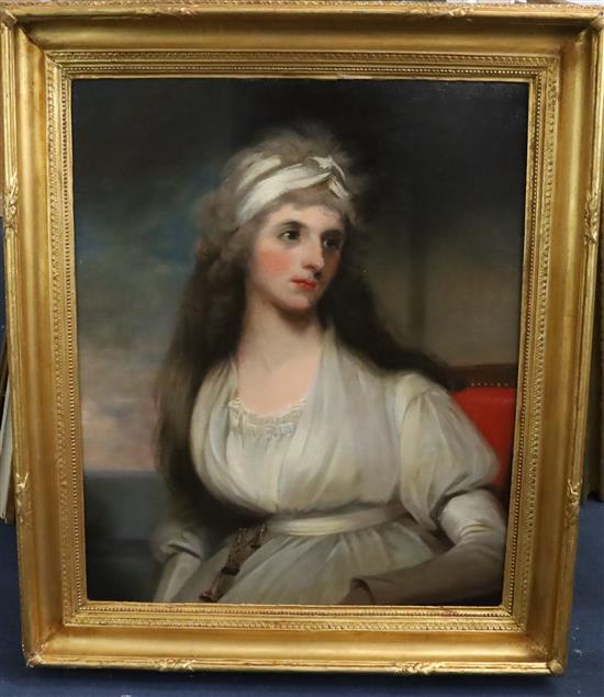 After John Hoppner (1758-1810) Portrait of a lady 29 x 24in.